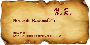 Noszek Radomér névjegykártya